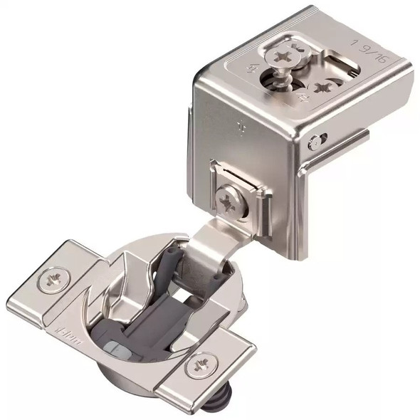 COMPACT CLIP 31C3 face frame hinges,110 Degrees opening,  (1/2" cup depth),1-9/16" overlay, Press-in