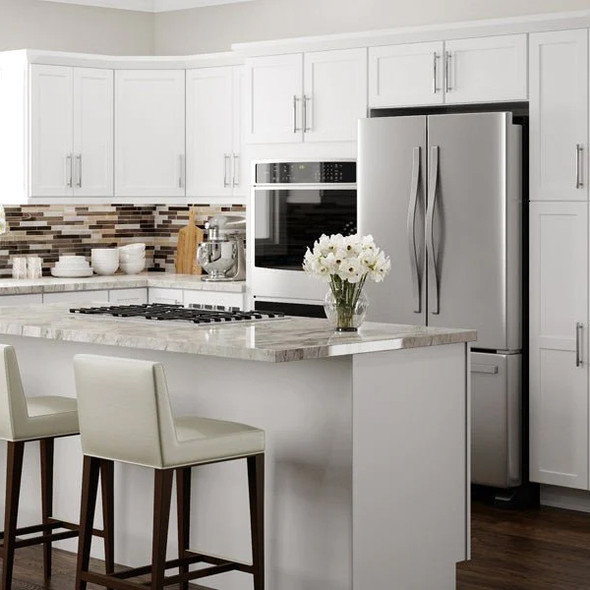 Amesbury White Recessed Cabinets By JSI Cabinetry