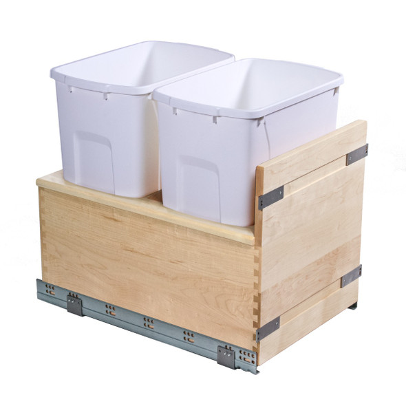 Meadow Lane 35 Qt Double Waste system, white bins, designed for 18 to 21 inch base cabinets