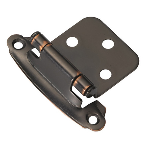 Self-Closing Flush Cabinet Hinge, Steel, Oil Rubbed Bronze Highlighted