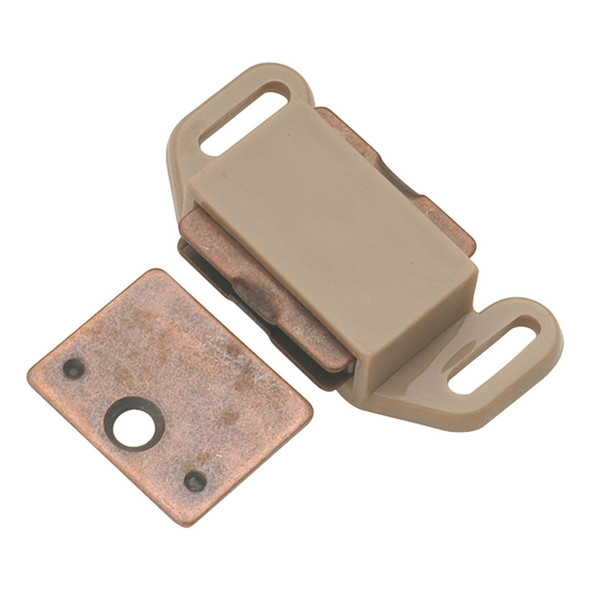 Plastic Magnetic Catch 1-5/8\" Center to Center, Tan