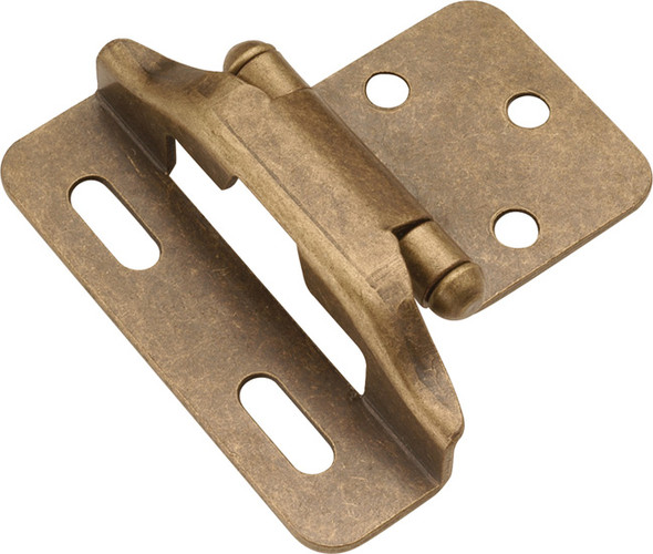 Hinge Steel Partial Wrap 1/4'' Overlay Antique Brass