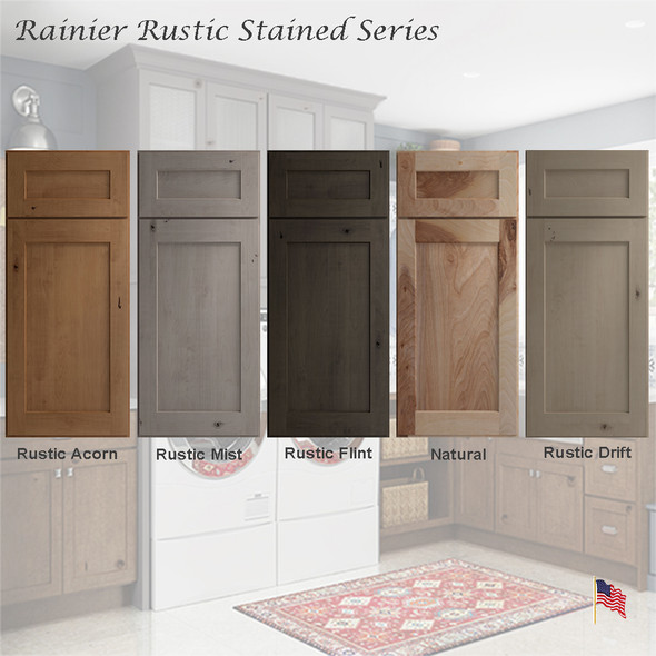 Rainier Rustic Stained Wood Assembled Kitchen Cabinets by Legend